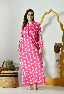 Dreamom Women Nighty(Pink)