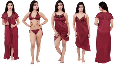 Divine Paridhaan Women Nighty Set(Red)
