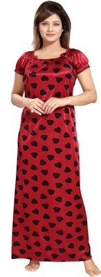 SHOPPING STATION Women Nighty(Multicolor)