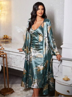 For You For Me Women Nighty(Green)