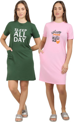 megaska Women Nighty Set(Multicolor)