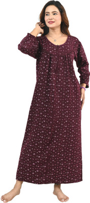 MIAVII CREATION Women Nighty(Brown)