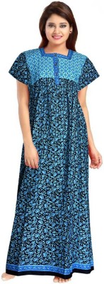 Dhanlaxmi Women Nighty(Blue)