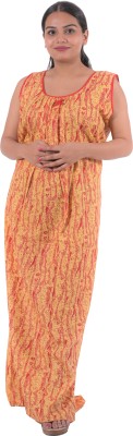 MIAVII CREATION Women Nighty(Yellow)