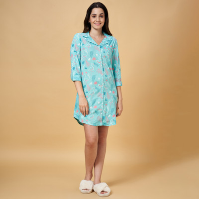 Dreamz by Pantaloons Women Nighty(Blue)