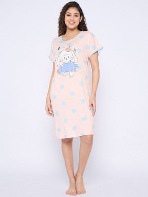 Camey Women Nighty(Pink)