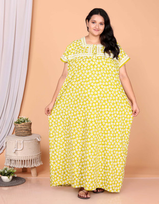 Plaful Women Nighty(Yellow)