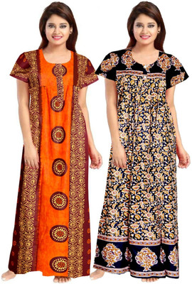 Sharma Distributor Women Nighty(Brown, Black)