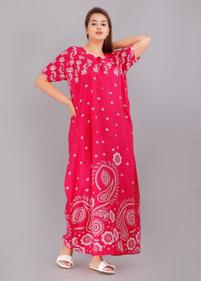 PR PINK ROYALL Women Nighty(Pink)