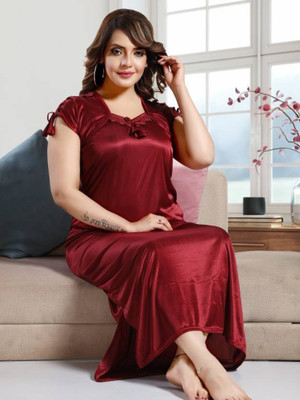 Shrebala Women Nighty(Maroon)