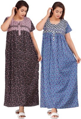 JWF Women Nighty Set(Pink, Blue)