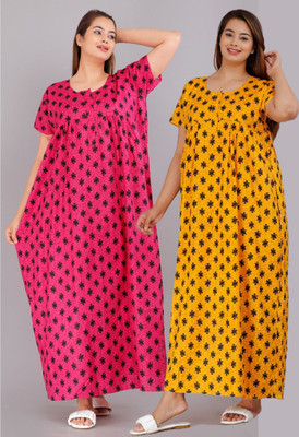 Parth Fashion Women Nighty Set(Multicolor)