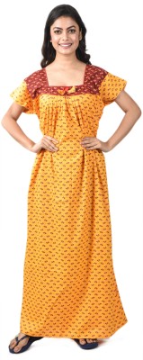 Piyali's Creation Women's Women Nighty(Yellow)