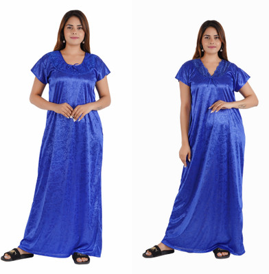 Elena Women Nighty Set(Blue)