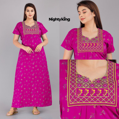 DEEPALI CREATION Women Nighty(Pink)