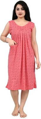 saanvi collection Women Nighty(Pink)