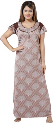 SHOPPING STATION Women Nighty(Beige)