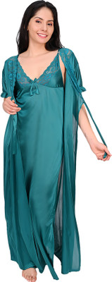 RaatiNightwear Women Nightdress(Green)