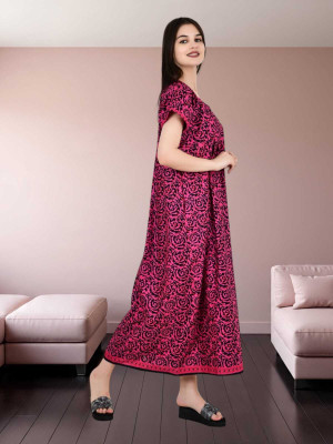 LDHSATI Women Nighty Set(Pink)