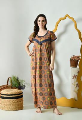 Dreamlily Women Nighty(Brown)