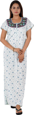 EGET Women Nighty(Light Blue)