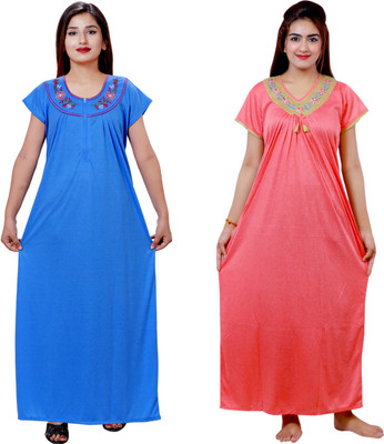 NACNO Women Nighty Set(Blue)