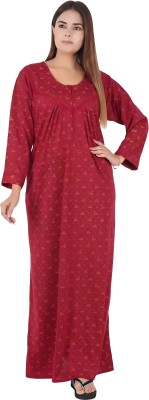 Aartej Women Nighty(Maroon)