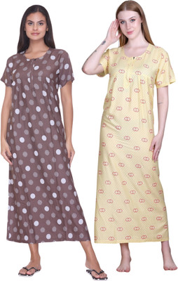 TRUDO Women Nighty(Multicolor)