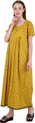 Redglo Women Nighty(Multicolor, Yellow)