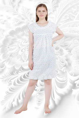 MONAL Women Nighty(White)