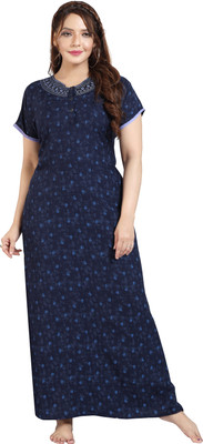 MARK & POLIS Women Nighty(Blue)