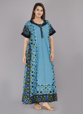 ABEERIA Women Nighty(Blue)