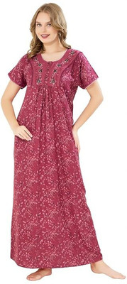 NightShades Women Nighty(Red)