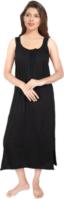 v naitikkumar Women Nighty(Black)