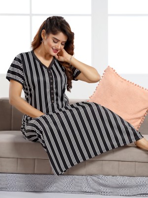 SHOPPING STATION Women Nighty(Multicolor)