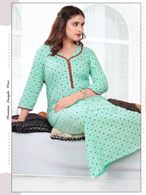 TRUNDZ Women Nighty(Light Green)