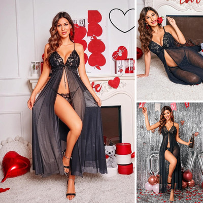 GOODNIGHT GLAM Women Nighty(Red)