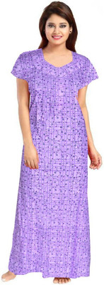 Hans Crafted Women Nighty(Purple)