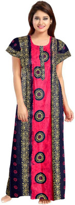 THE FASHION OUTLET Women Nighty(Multicolor)