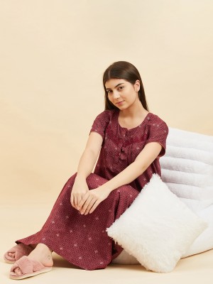 SWEET DREAMS Women Nighty(Maroon)