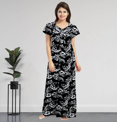 Hans Craft And Fashions Women Nighty(Black)