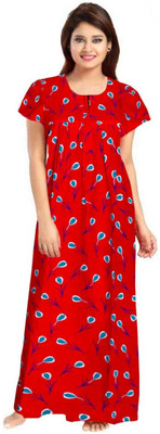 PR PINK ROYALL Women Nighty(Red)