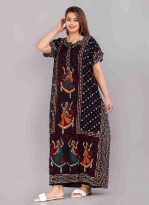 SHREEJAA FASHION Women Nighty(Blue)