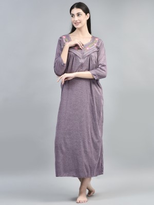 Noty Women Maternity/Nursing Nighty(Purple)