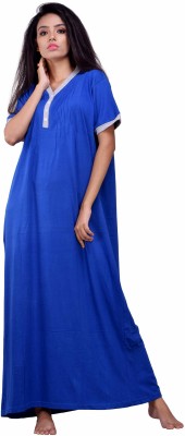 CLYMAA Women Nighty(Dark Blue)