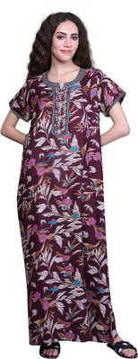 Evolove Women Nighty(Maroon)