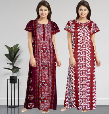 Sarthak Creation Women Nighty(Multicolor)