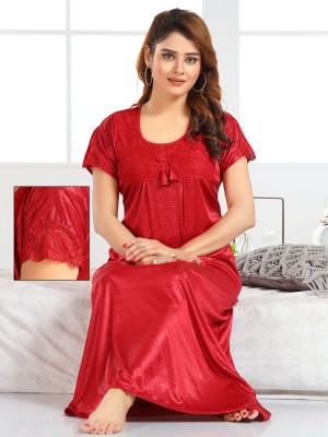 Womenoire Women Nighty(Maroon)