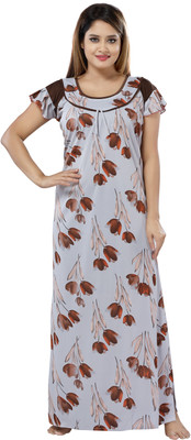 Glam World Women Nighty(Multicolor)