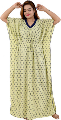 AGGARWAL Women Nighty(Green)